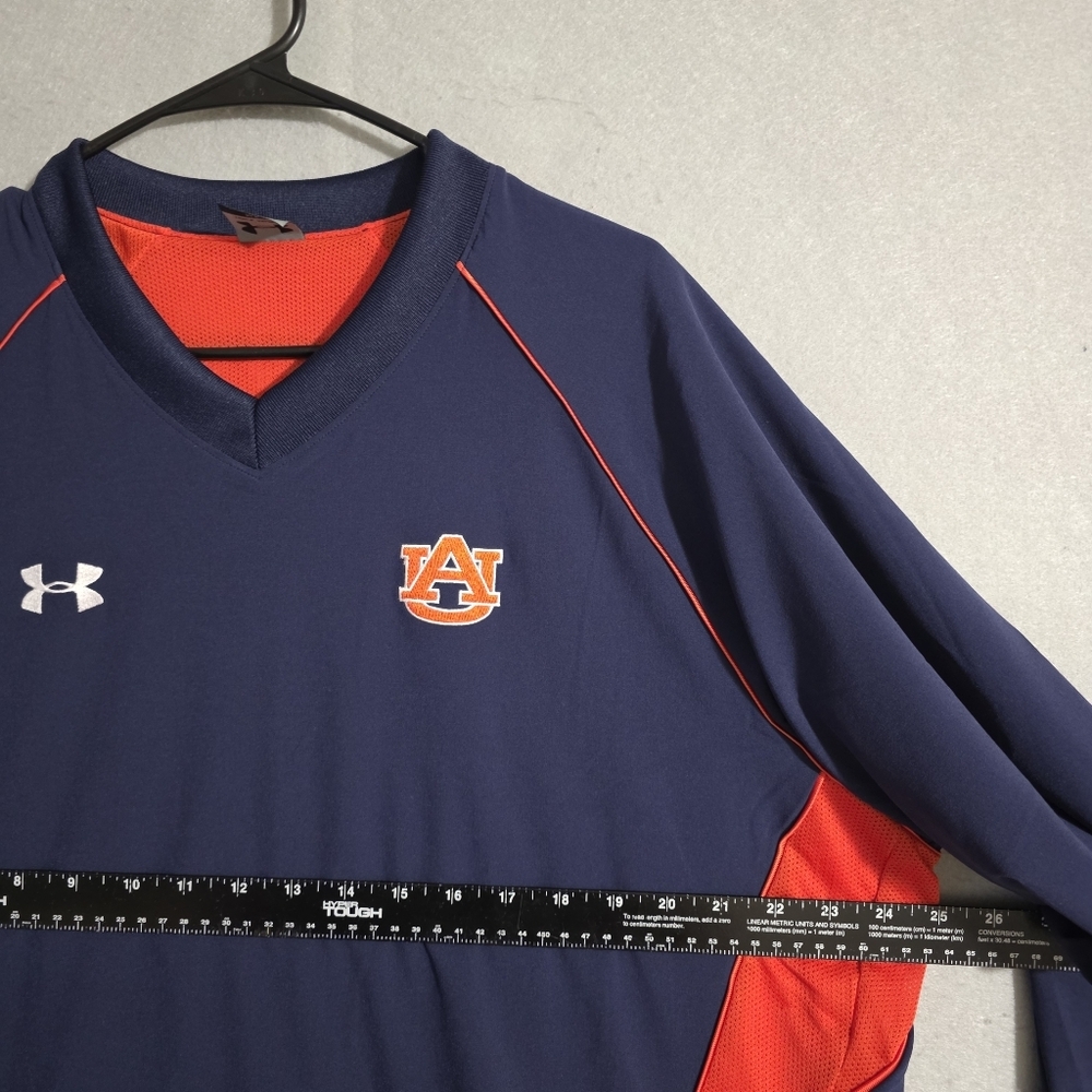 Under Armour Mens Auburn Tigers V Neck Long Sleeve Pullover Windbreaker Size M - Picture 3 of 12
